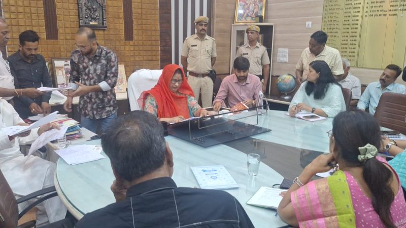 जिला प्रमुख की अध्यक्षता में जिला स्थापना समिति की बैठक ओर साप्ताहिक जनसुनवाई आयोजित