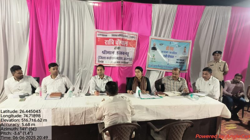 जिला कलक्टर श्री लोकबंधु ने बड़लिया में लगाई रात्रि चौपाल