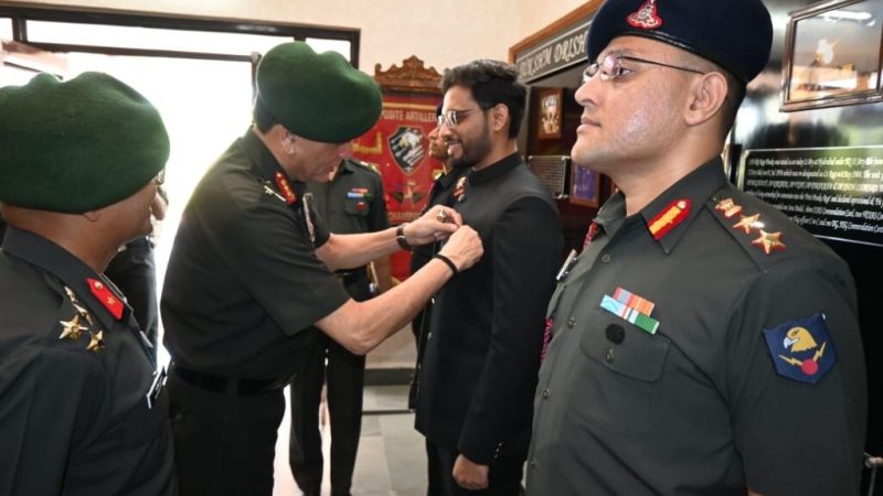 छावनी परिषद नसीराबाद के सीईओ डॉ. नितिश गुप्ता को GOC-in-C साउदर्न कमांड द्वारा सम्मान