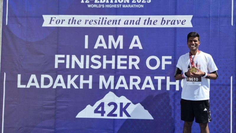 आईएएस,जिला परिषद सीईओ राम प्रकाश ने लद्दाख मैराथन 4 घंटे 23 मिनट 5 सैकंड में पूरी की