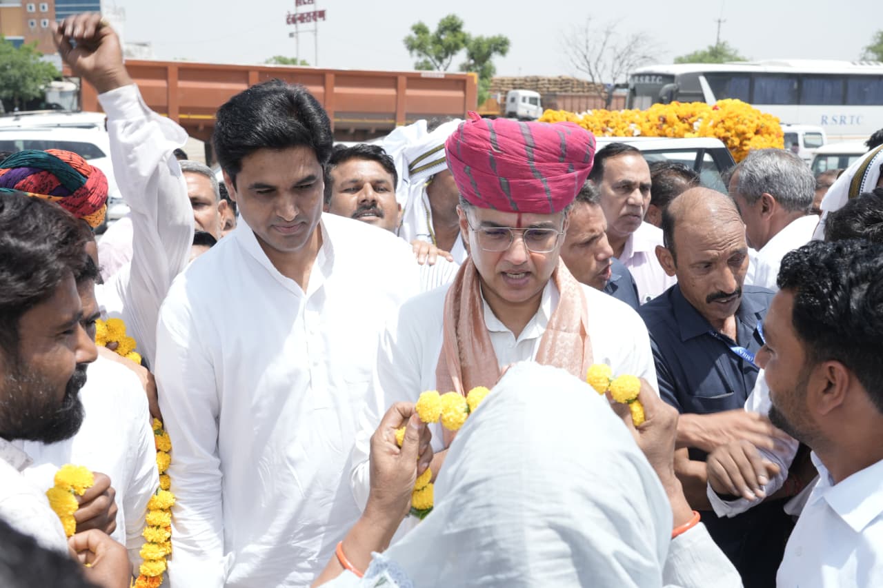 मार्बल नगरी किशनगढ़ में विधायक डॉ. विकास चौधरी के नेतृत्व में सचिन पायलट का स्वागत