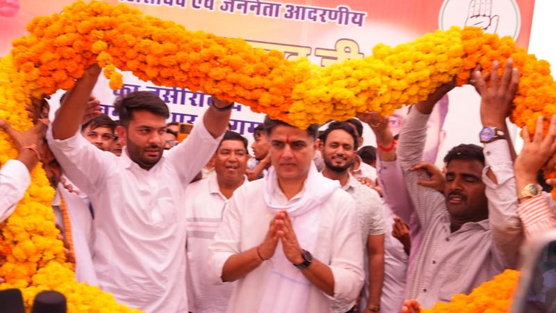 नसीराबाद में सचिन पायलट का स्वागत, कार्यकर्ताओं ने जताया उत्साह