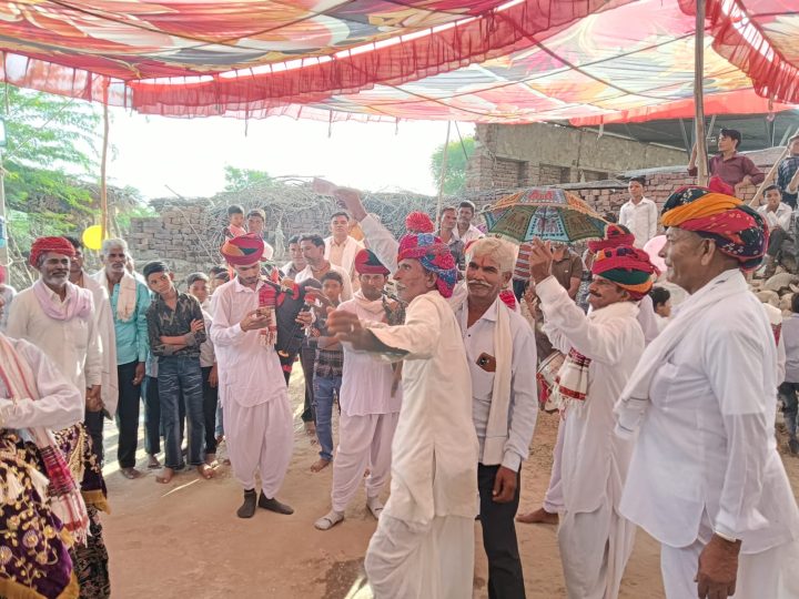 लोधा का झोपड़ा में तेजाजी महाराज की प्रतिमा स्थापित, निकली भव्य बिंदोरी