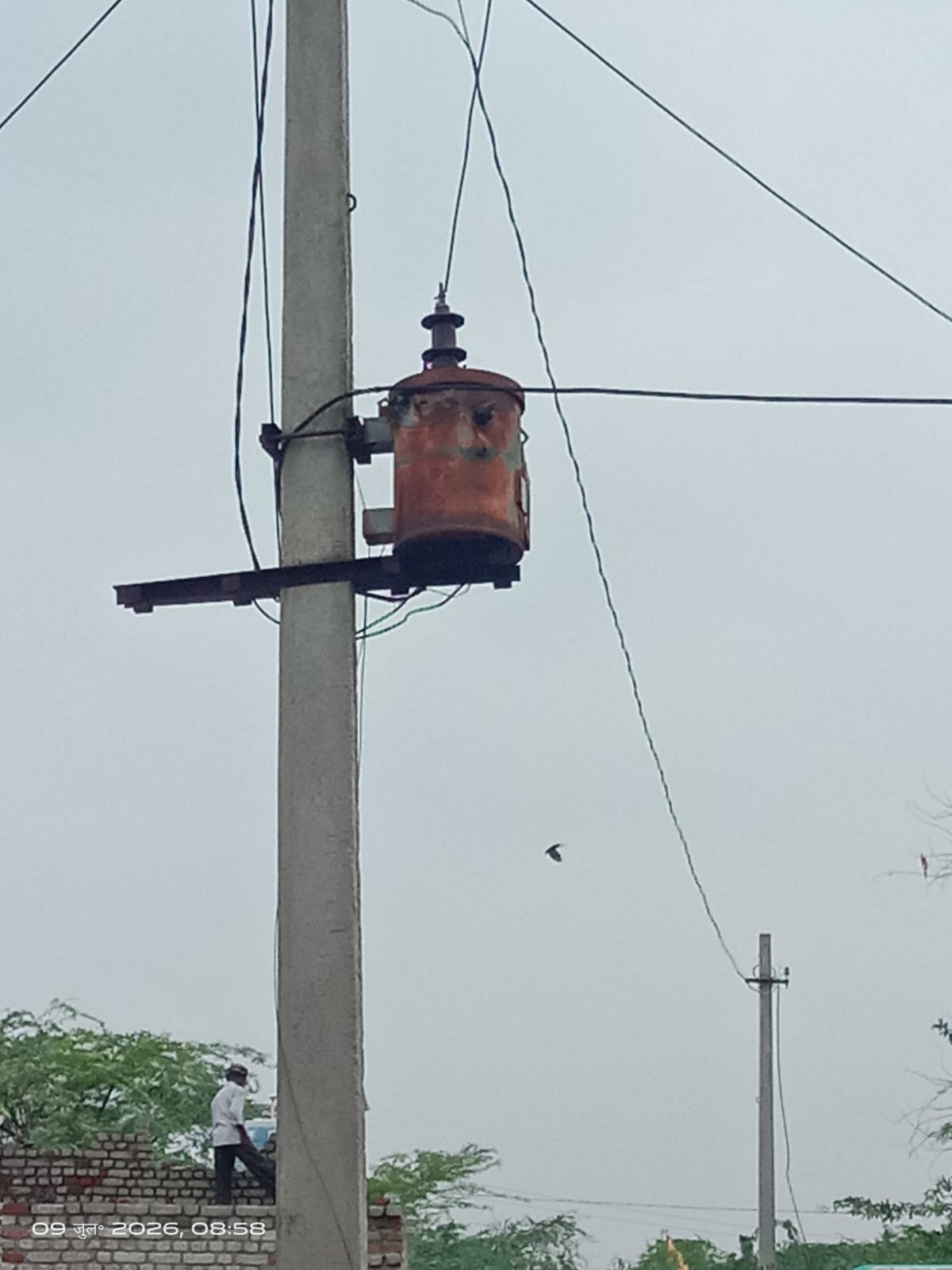 बिसुदनी गाँव सरस डेयरी के सामनेबिजली गिरने से ट्रांसफॉर्मर जला, पूरी ग्राम पंचायत कुशायता रातभर अंधेरे में डूबी