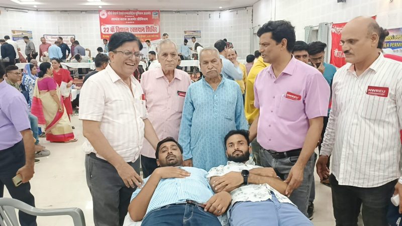 रेलवे यूनियन का 22 वाँ रक्तदान शिविर आज