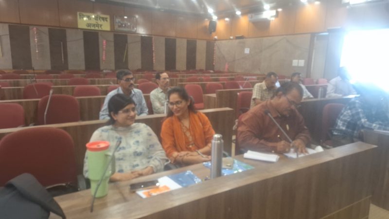 पंचायत विकास योजना जिला अजमेर की कार्यशाला का जिला परिषद सभागार मे हो रहा है आयोजन