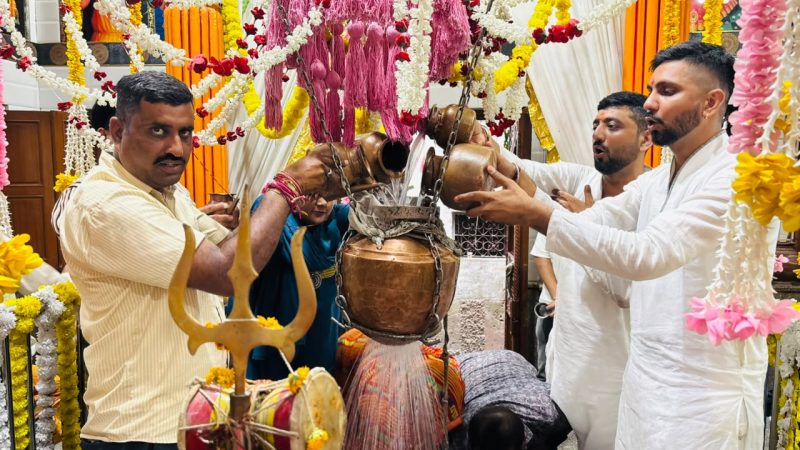 श्रावण की अंतिम प्रदोष पर शिवमय हुआ नसीराबाद, नागेश्वर महादेव मंदिर में वार्षिक सहस्त्रधारा का आयोजन